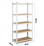 Regał magazynowy metalowy 180 x 90 x 40 cm max 260 kg na półkę