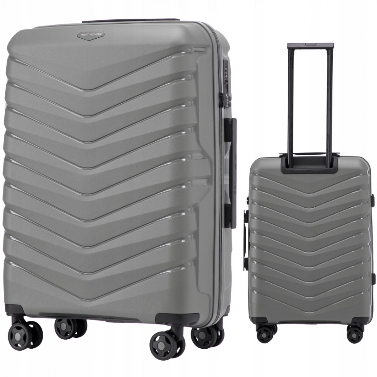 Walizka WINGS twarda średnia polipropylen PHX01 M DARK GREY 63 l