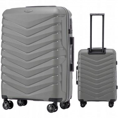 Walizka WINGS twarda średnia polipropylen PHX01 M DARK GREY 63 l