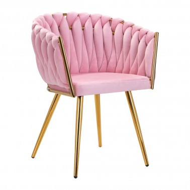 Krzesło Fotel do salonu IMPERIA welur Różowy GLAMOUR LOFT 1 szt.