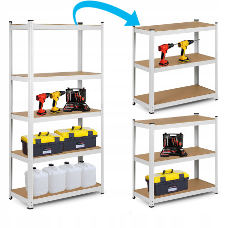 Regał magazynowy metalowy 180 x 90 x 40 cm max 260 kg na półkę