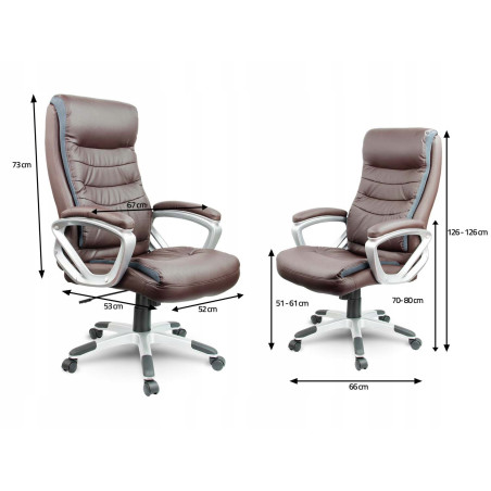 Fotel biurowy obrotowy Madera brązowy Mega Wygodny-MIĘKKI