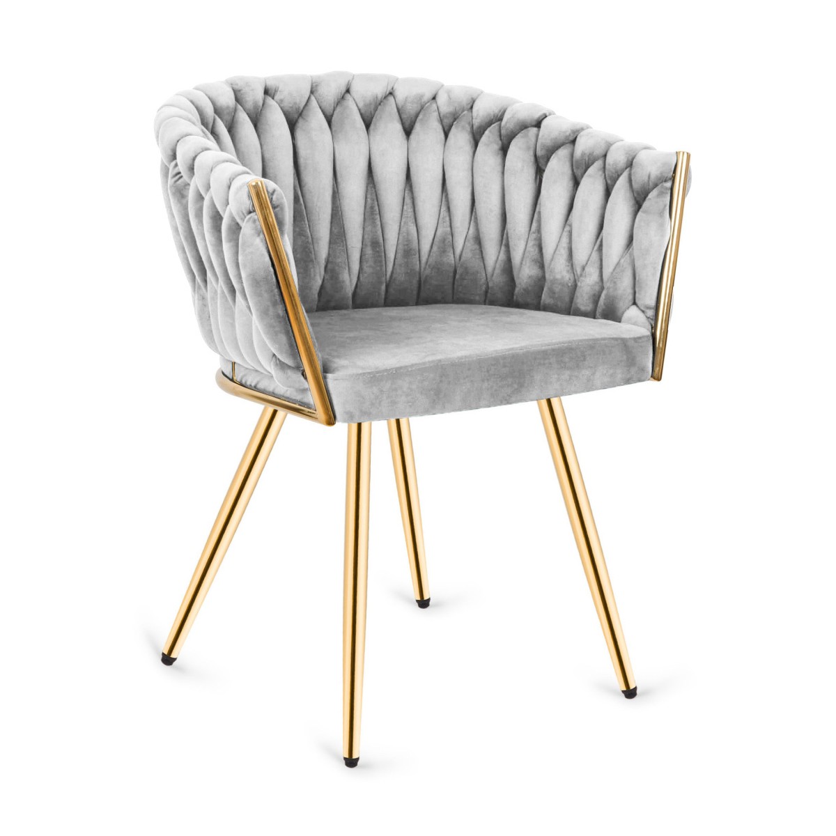Krzesło Fotel do salonu IMPERIA welur Szary GLAMOUR LOFT 1 szt.
