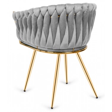 Krzesło Fotel do salonu IMPERIA welur Szary GLAMOUR LOFT 1 szt.