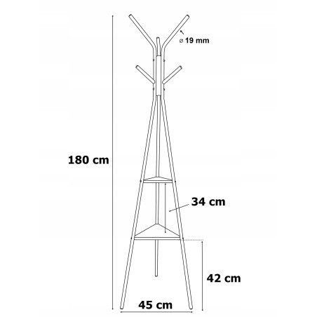WIESZAK PODŁOGOWY STOJĄCY NA KURTKI UBRANIA STOJAK METALOWY CZARNY LOFT 180