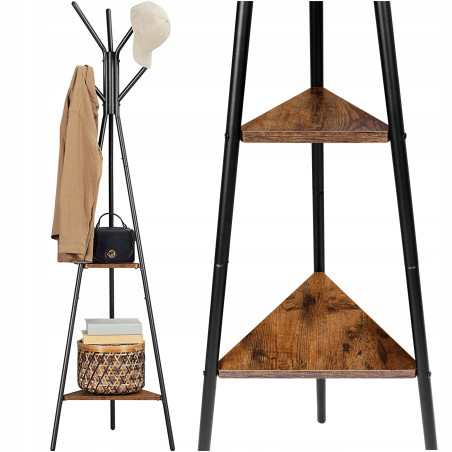 WIESZAK PODŁOGOWY STOJĄCY NA KURTKI UBRANIA STOJAK METALOWY CZARNY LOFT 180