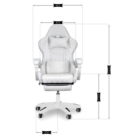 Fotel gamingowy, obrotowy, do biura, salonu SPARTA BIAŁY