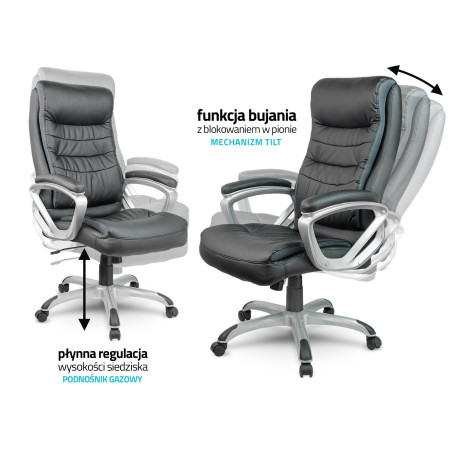 Fotel biurowy obrotowy MADERA CZARNY