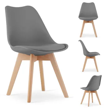 Krzesło skandynawskie nowoczesne do jadalni kuchni MILEO CIEMNO-SZARY
