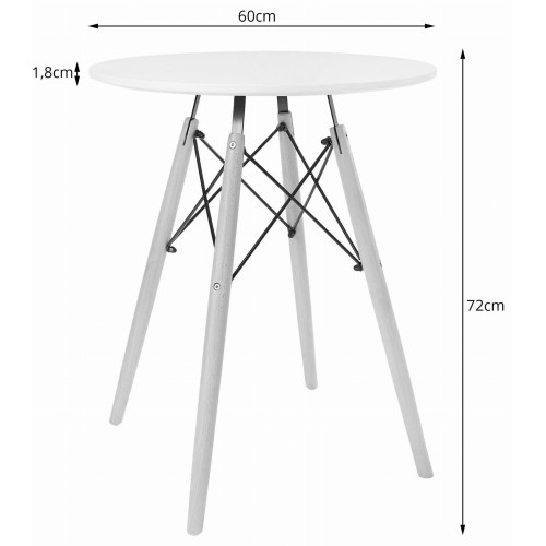 Stół okrągły JUST HOME skandynawski 60cm biały