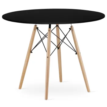 Stół okrągły JUST HOME skandynawski INFININTY 100 x 100 x 72cm CZARNY