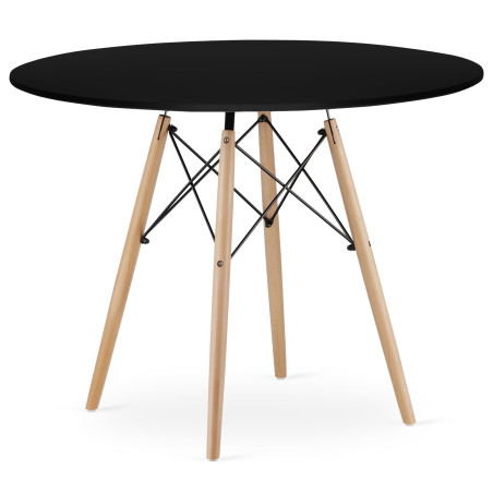 Stół okrągły JUST HOME skandynawski INFININTY 100 x 100 x 72cm CZARNY