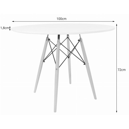Stół okrągły JUST HOME skandynawski INFININTY 100 x 100 x 72cm CZARNY