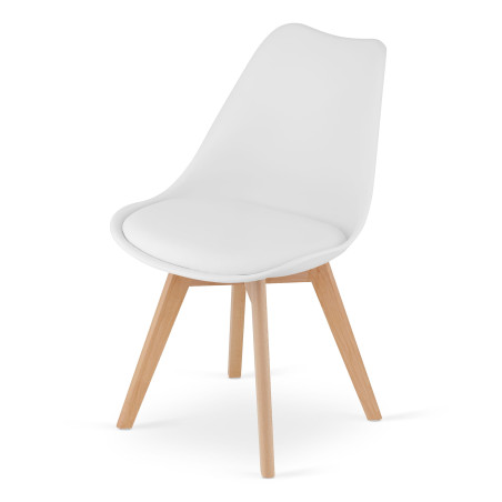 Krzesło skandynawskie nowoczesne do jadalni kuchni MILEO Białe do salonu