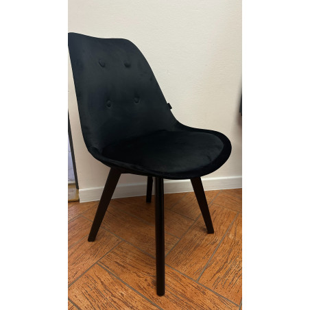 Krzesło skandynawskie nowoczesne do jadalni kuchni MILEO PREMIUM CZARNY VELVET