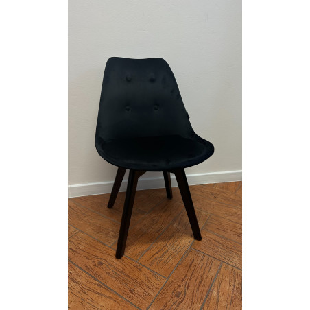 Krzesło skandynawskie nowoczesne do jadalni kuchni MILEO PREMIUM CZARNY VELVET