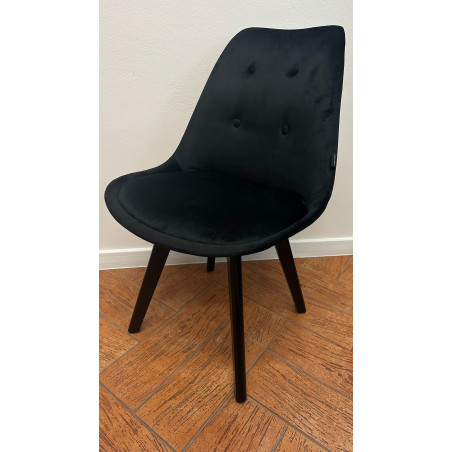 Krzesło skandynawskie nowoczesne do jadalni kuchni MILEO PREMIUM CZARNY VELVET