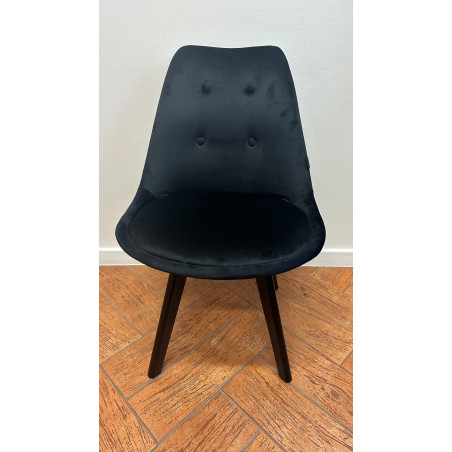 Krzesło skandynawskie nowoczesne do jadalni kuchni MILEO PREMIUM CZARNY VELVET