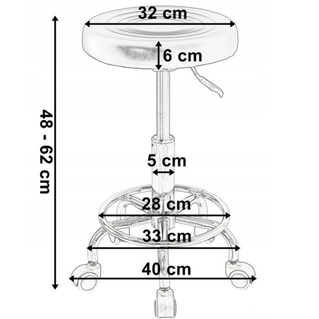 Fotel, krzesło, SOLO obrotowy na kółkach do zakładu kosmetycznego do warsztatu