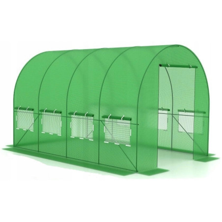 Tunel ogrodowy foliowy 9 m² 450 x 200 cm zielony szklarnia