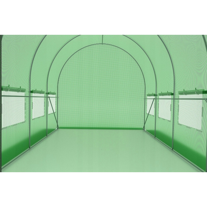 Tunel ogrodowy foliowy 9 m² 450 x 200 cm zielony szklarnia