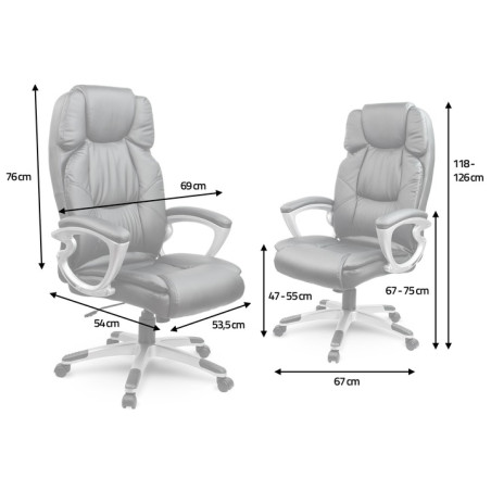 Fotel biurowy obrotowy VERONA/MEGA WYGODNY/CZARNY