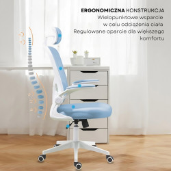 Fotel Obrotowy Brest błękitny niebieski gabinet, pracownia biuro