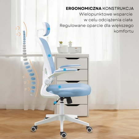 Fotel Obrotowy Brest błękitny niebieski gabinet, pracownia biuro