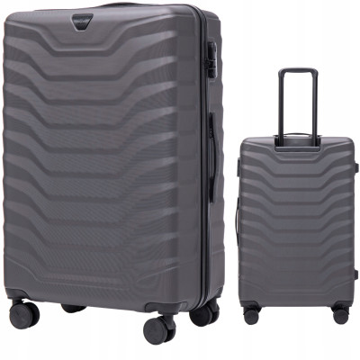 Walizka WINGS twarda duża ABS PEA01-L-D.GREY 97 l