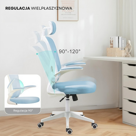 Fotel Obrotowy Brest błękitny niebieski gabinet, pracownia biuro