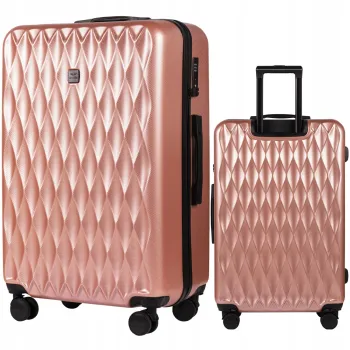 Walizka WINGS twarda duża poliwęglan (polikarbonat) PC190 L PINK 97 l