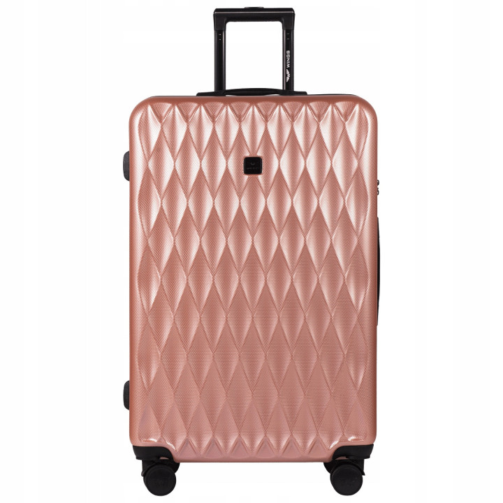 Walizka WINGS twarda duża poliwęglan (polikarbonat) PC190 L PINK 97 l