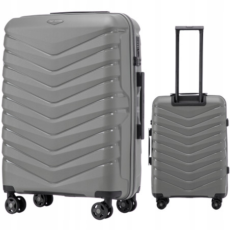Walizka WINGS twarda duża polipropylen PHX01 L DARK GREY 1.0 97 l