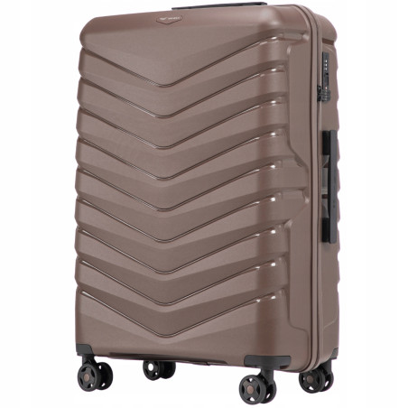 Walizka WINGS twarda duża polipropylen PHX01 L BROWN 97 l