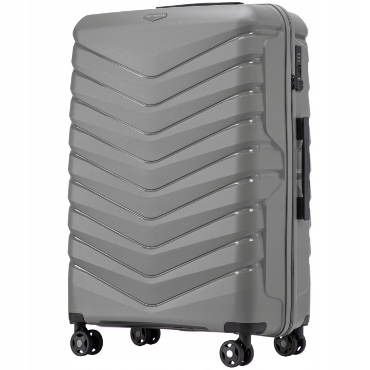 Walizka WINGS twarda duża polipropylen PHX01 L DARK GREY 1.0 97 l