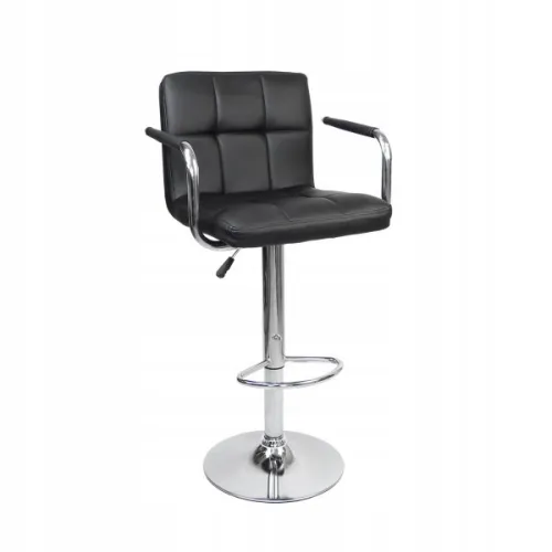 Hoker Barowy Krzesło z Podłokietnikami do wyspy ekoskóra ASTANA czarny