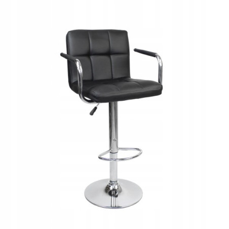 Hoker Barowy Krzesło z Podłokietnikami do wyspy ekoskóra ASTANA czarny