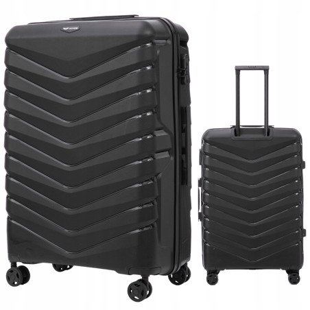 Walizka WINGS twarda duża polipropylen PHX02 L BLACK 97 l