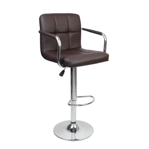 Hoker Barowy Krzesło z Podłokietnikami do wyspy ekoskóra ASTANA brązowy