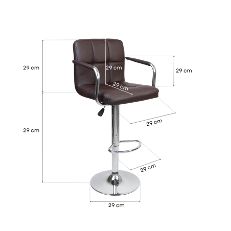 Hoker Barowy Krzesło z Podłokietnikami do wyspy ekoskóra ASTANA brązowy
