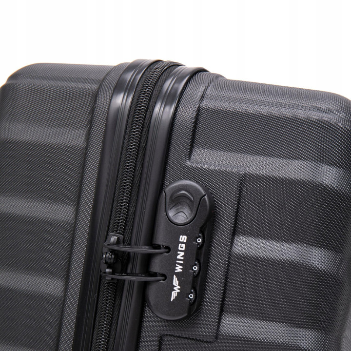 Wings Walizka twarda średnia ABS PEA01-M-BLACK 63 l
