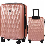 Walizka WINGS twarda średnia poliwęglan (polikarbonat) PC190 M PINK 63 l