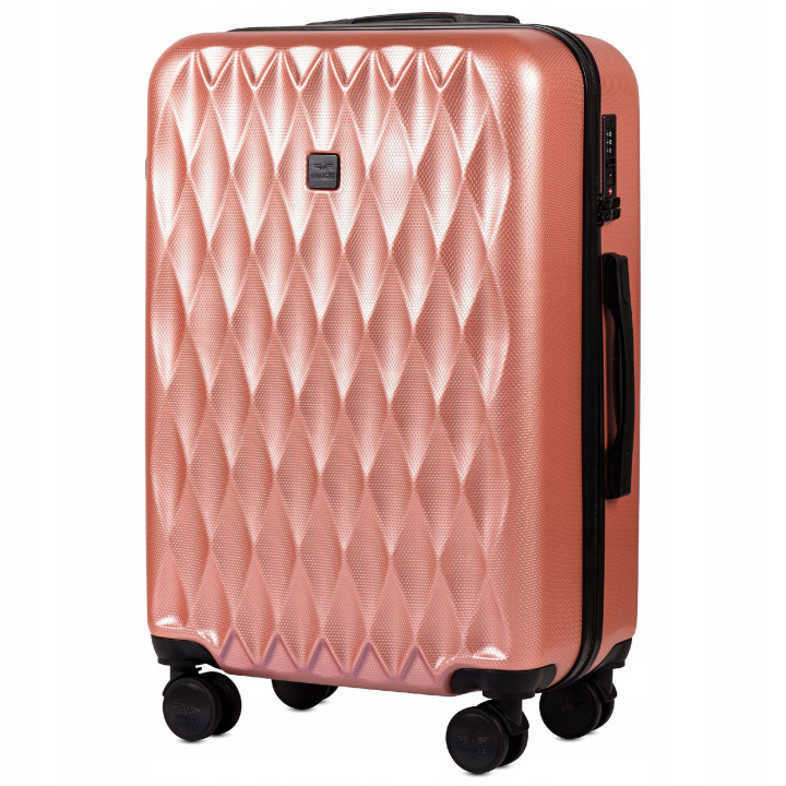 Walizka WINGS twarda średnia poliwęglan (polikarbonat) PC190 M PINK 63 l