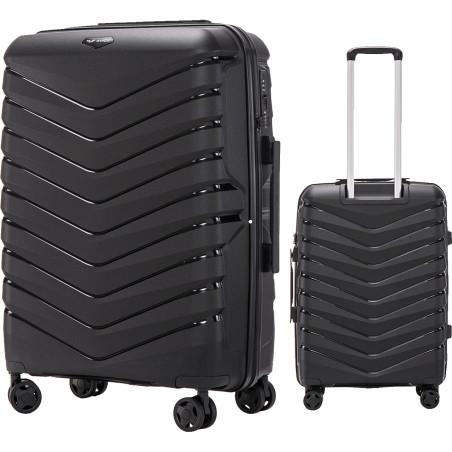 Walizka WINGS twarda średnia polipropylen PHX01M BLACK 63 l
