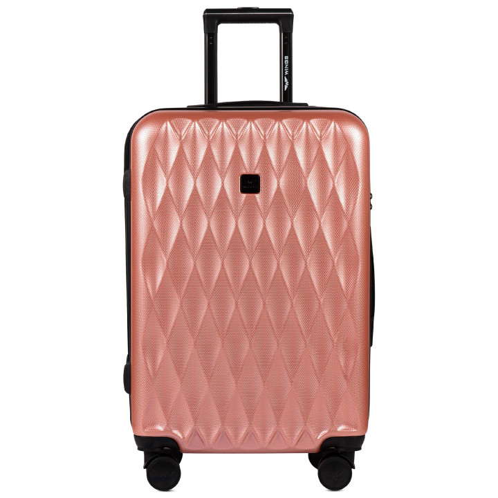 Walizka WINGS twarda średnia poliwęglan (polikarbonat) PC190 M PINK 63 l