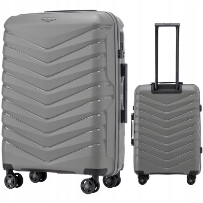 Walizka WINGS twarda średnia polipropylen PHX01 M DARK GREY 63 l