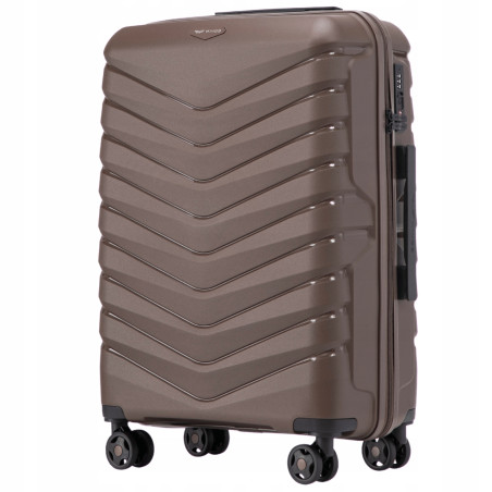 Walizka WINGS twarda średnia polipropylen PHX01 M BROWN 63 l