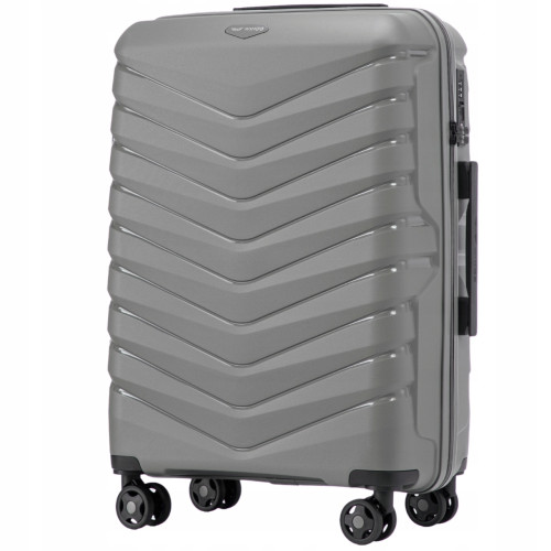 Walizka WINGS twarda średnia polipropylen PHX01 M DARK GREY 63 l