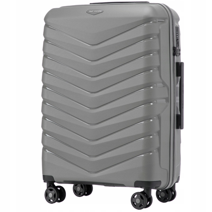 Walizka WINGS twarda średnia polipropylen PHX01 M DARK GREY 63 l