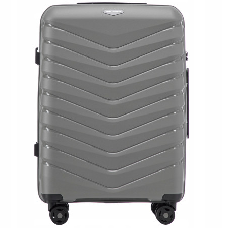 Walizka WINGS twarda średnia polipropylen PHX01 M DARK GREY 63 l